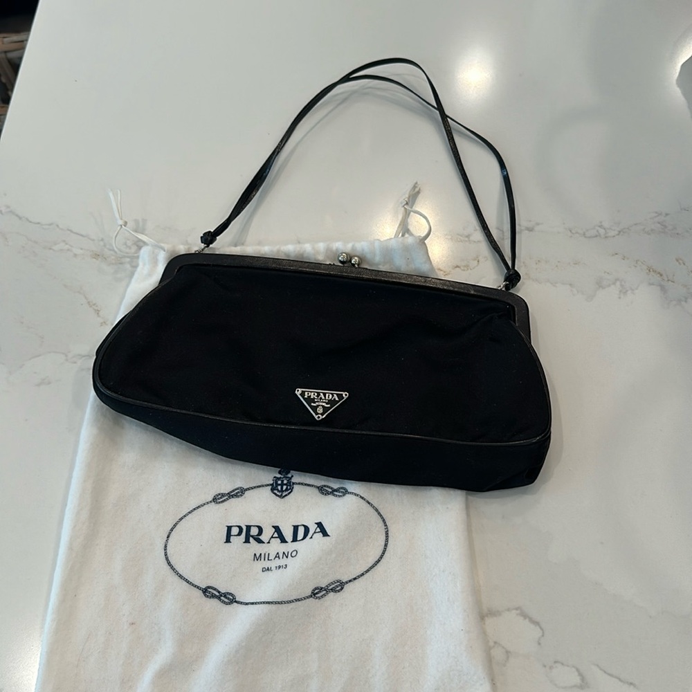 Vintage Prada satin evening bag